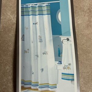 Croscill Home Ocean Surf Shower Curtain 72" x 75" Bathroom Decor Coastal NEW